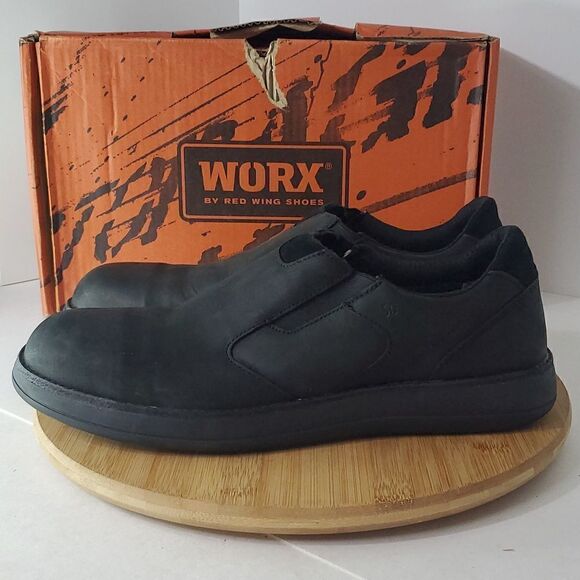 Worx by Red Wing Shoes Steel Toe Slip Resistant Black Slip On Work Shoes M 12 - Picture 5 of 14